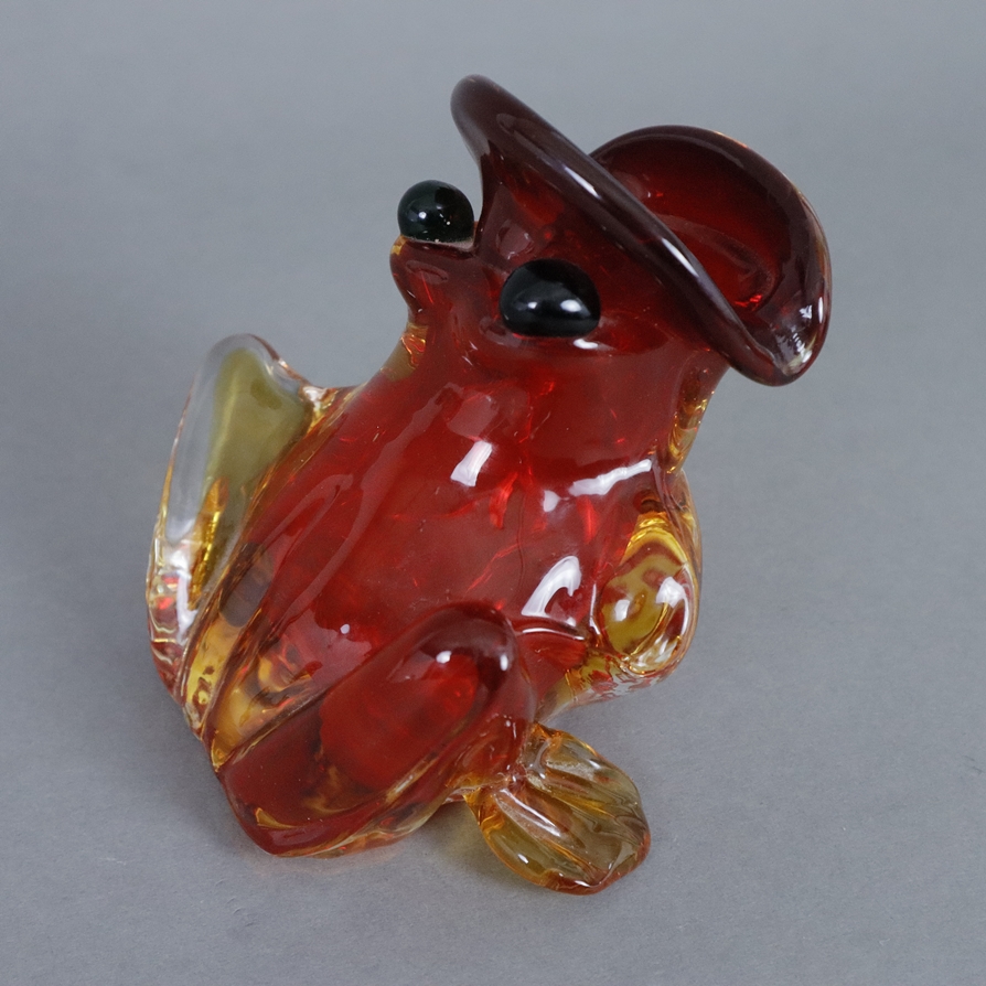 Figürliche Glasvase „Frosch“ - Vase in vollrunder Froschgestalt im Murano-Stil, rotes, gelbes und s - Image 5 of 6