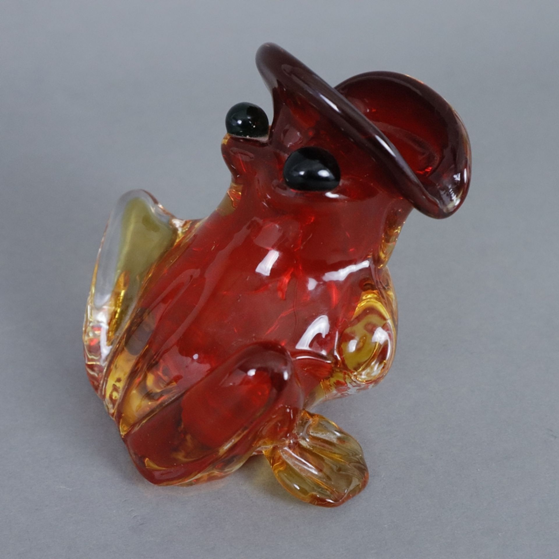 Figürliche Glasvase „Frosch“ - Vase in vollrunder Froschgestalt im Murano-Stil, rotes, gelbes und s - Bild 5 aus 6