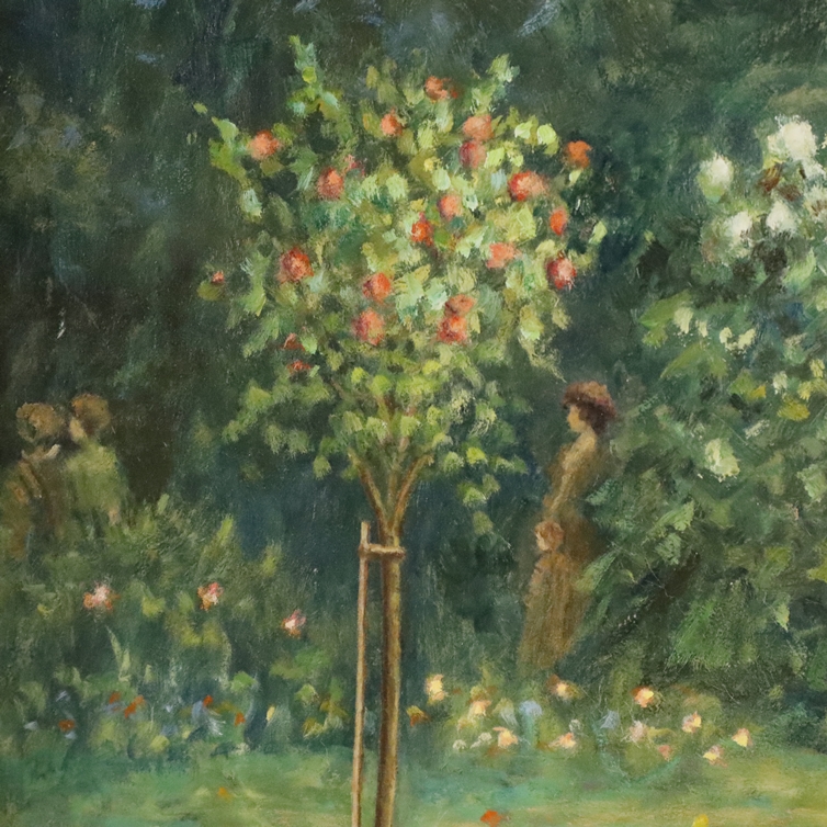 Raimond, D. -spätes 20.Jh.- Frühlingsidylle im Park, Öl auf Hartfaser, ca. 70 x 60 cm, links unten - Image 6 of 10