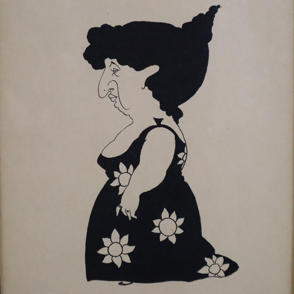 Beardsley, Aubrey (1872-1898) - Karikatur einer Dame im Sonnenblumenkleid - Image 3 of 4