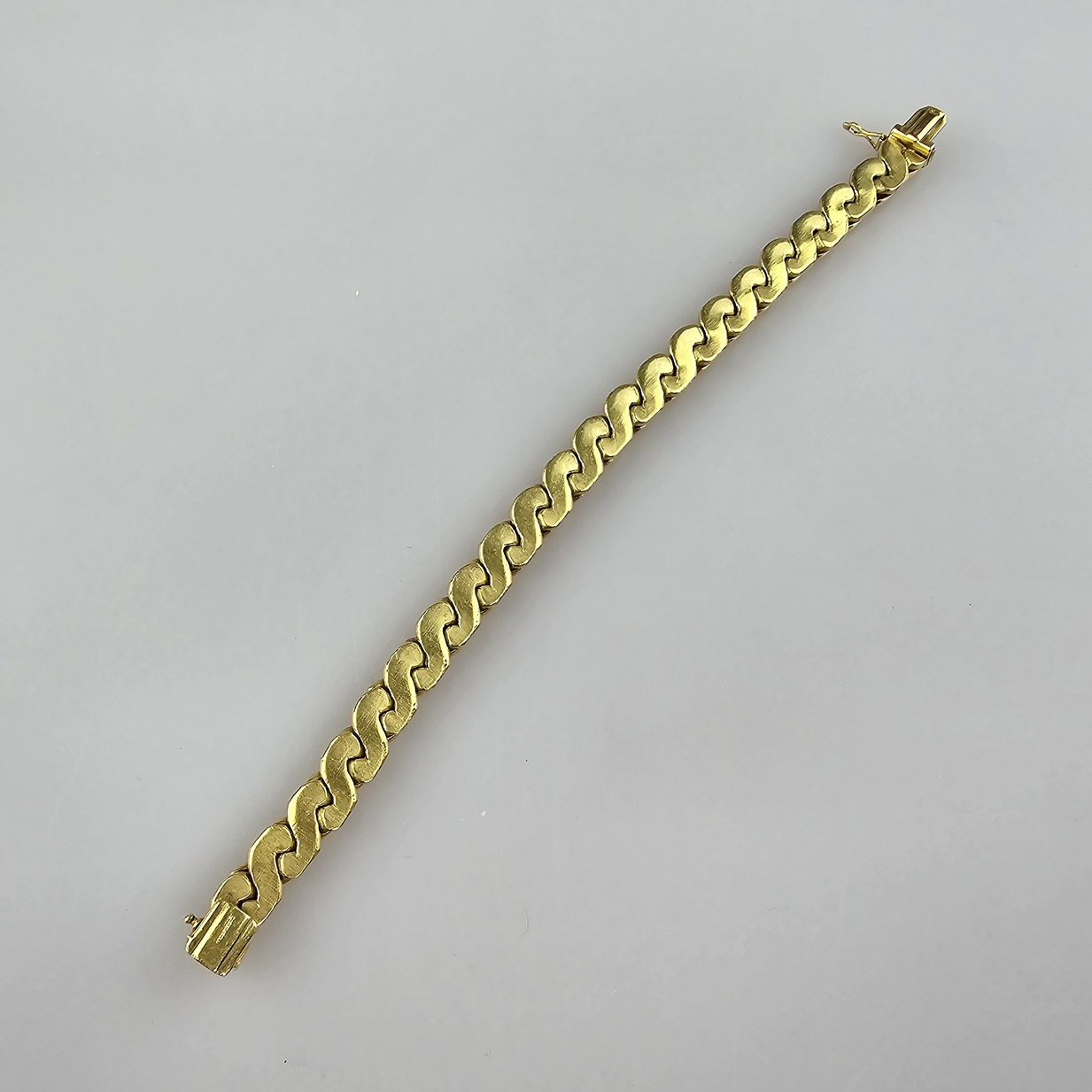 Vintage-Armband - Metall vergoldet, partiell satiniert, Band aus 22 s-förmigen beweglichen Gliedern - Image 5 of 5