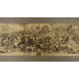 Audran, Gerard: (1640 Lyon - Paris 1703) - Leporello mit drei Schlachtenszenen nach Charles Le Brun