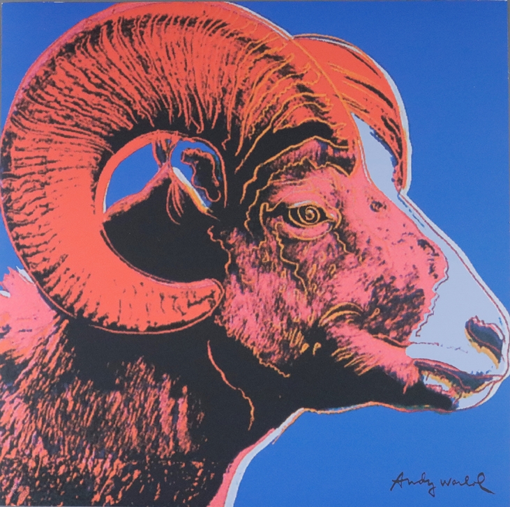 Warhol, Andy (1928 Pittsburgh - 1987 New York, nach) - "Bighorn Ram", Granolithographie auf festem