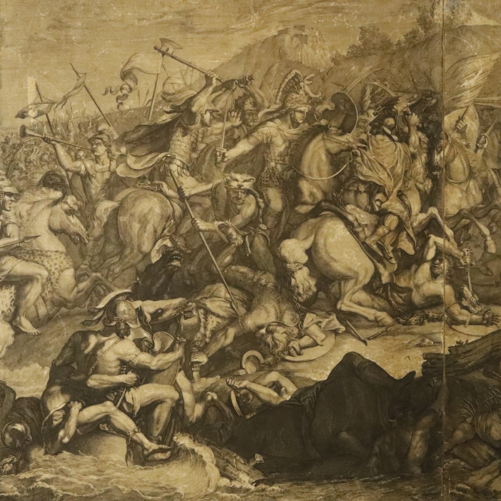 Audran, Gerard: (1640 Lyon - Paris 1703) - Leporello mit drei Schlachtenszenen nach Charles Le Brun - Image 11 of 14