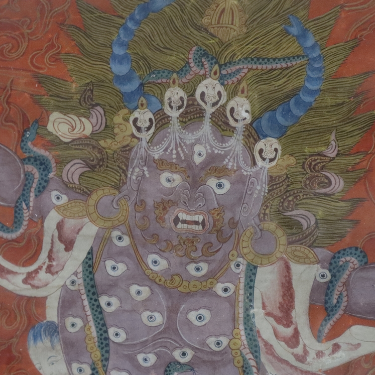 Thangka des Digpa Tsara Ru-chan srin (auch Dig-ra Ru chan-srin) - Tibet, nach 1900, Gouache und Gol - Image 10 of 10