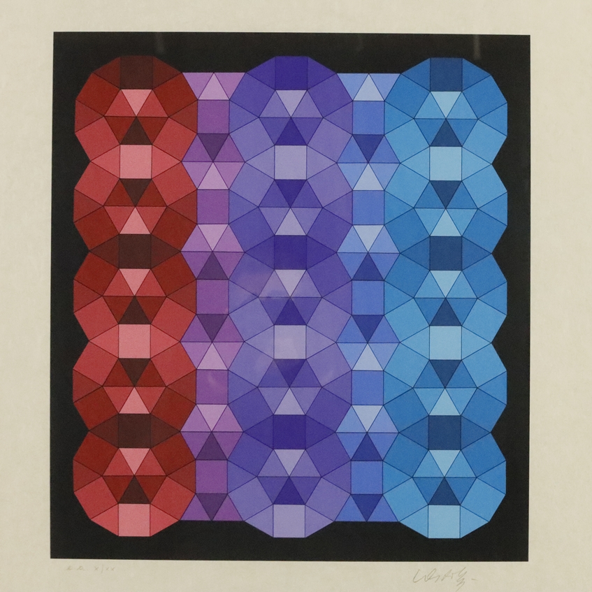 Vasarely, Victor (1908 Pecs - Paris 1997) - YKA (1989), Farblithographie auf Japan, unten rechts ha