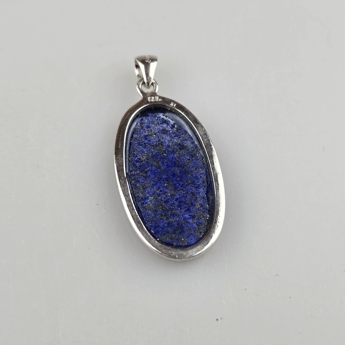 Lapis-Anhänger mit Drachenmotiv - Sterling Silber 925/000, bewegliche Öse und Rückseite gepunzt, ov - Image 3 of 3