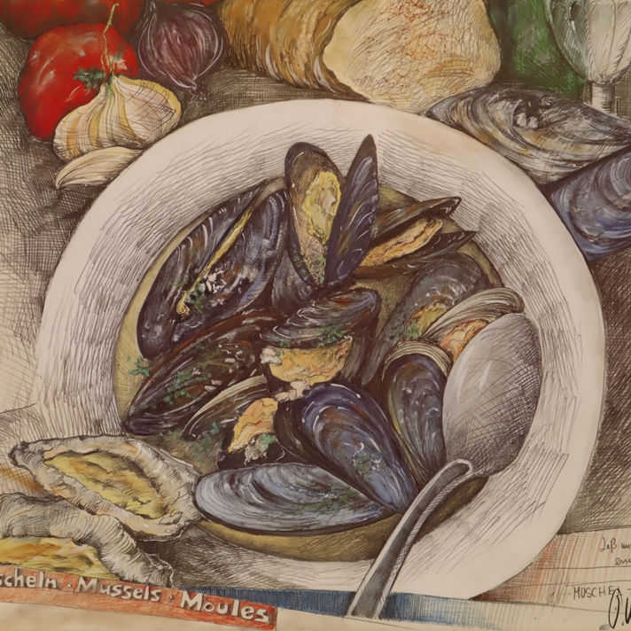 West, Ole (geb. 1953) - "Lass uns Muscheln essen", Farboffsetdruck auf Papier, unten rechts handsig - Image 2 of 5
