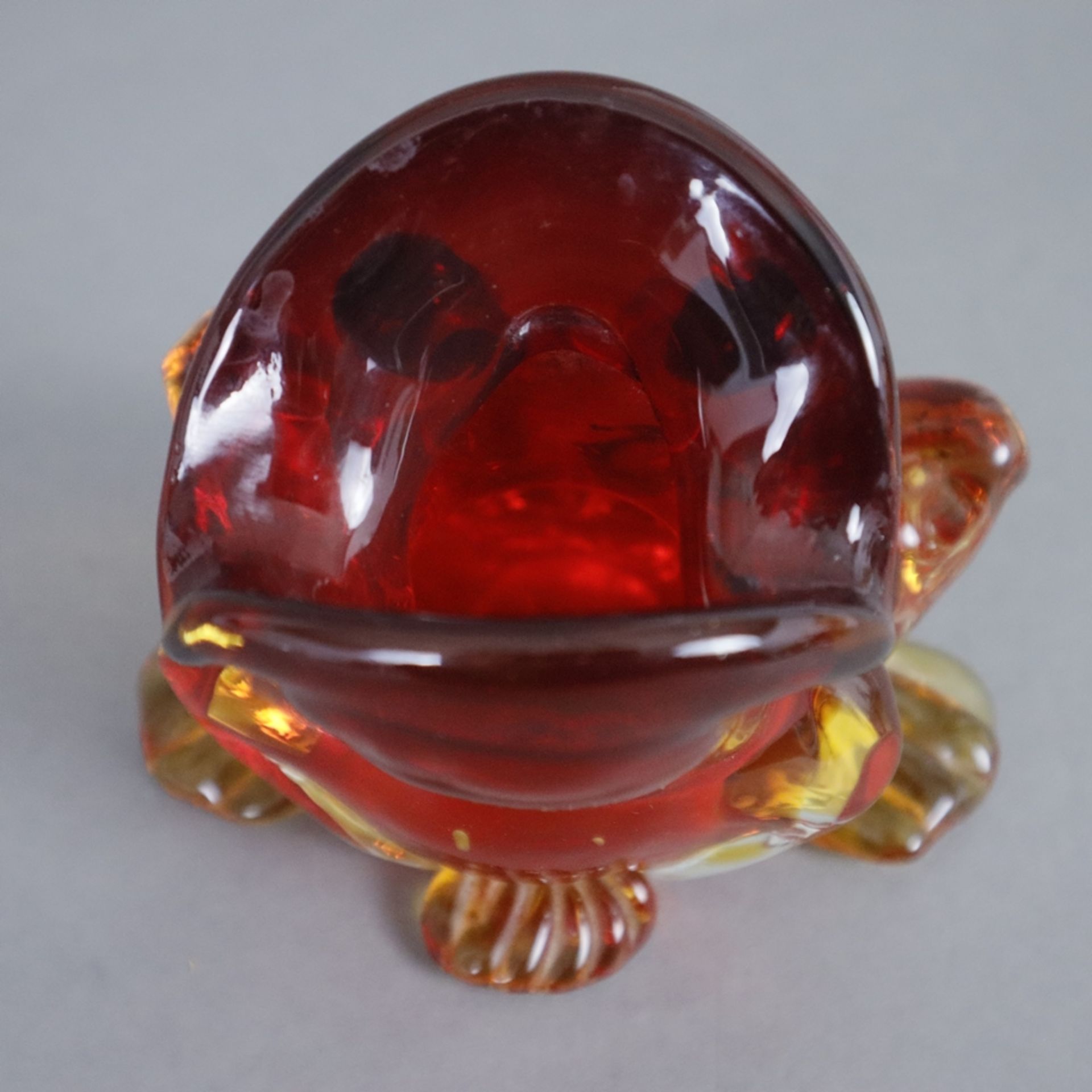 Figürliche Glasvase „Frosch“ - Vase in vollrunder Froschgestalt im Murano-Stil, rotes, gelbes und s - Bild 3 aus 6