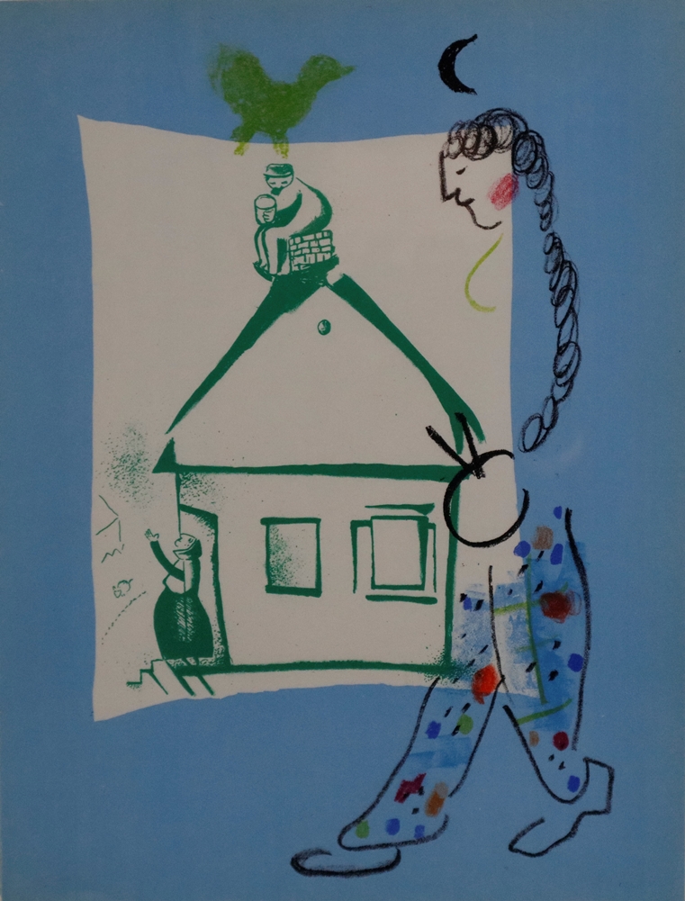 Chagall, Marc (1887 Witebsk - 1985 St. Paul de Vence) - "La maison de mon village" (Haus in meinem