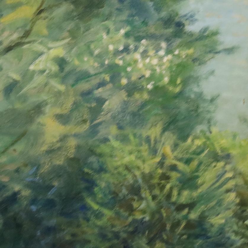 Raimond, D. -spätes 20.Jh.- Frühlingsidylle im Park, Öl auf Hartfaser, ca. 70 x 60 cm, links unten - Image 7 of 10