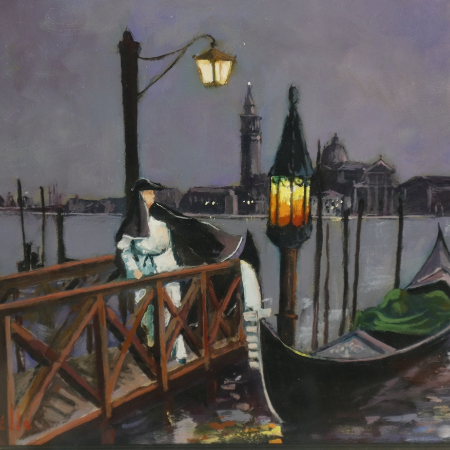 Gianello, Mario (*1935 in Bologna) - Venezianische Gondeln in sanftem Abendlicht, auf dem von Later - Image 3 of 9