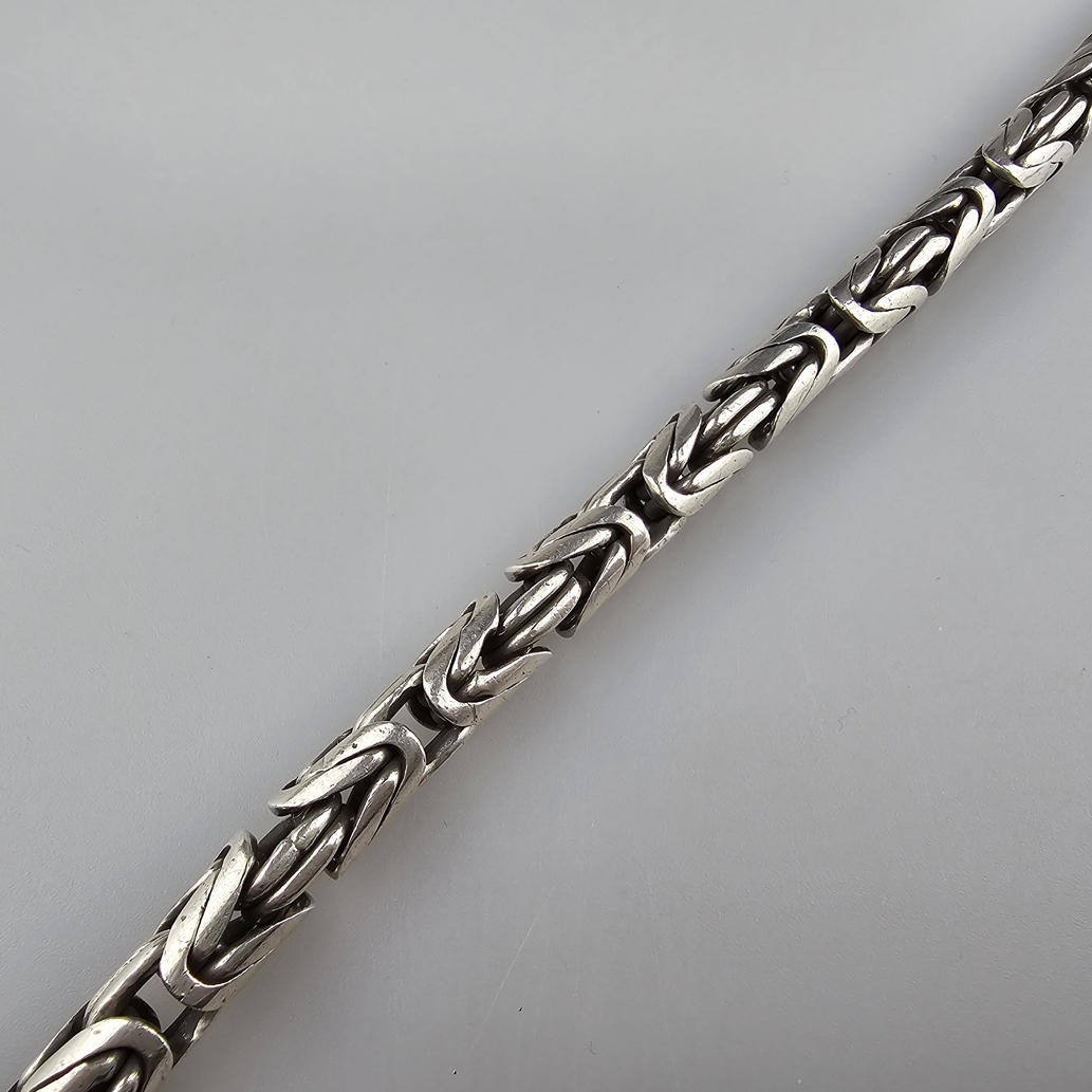 Königsarmband - Sterlingsilber, "925"gestempelt, Karabinerschließe, L. 23 cm, Dm. 7mm, Gewicht ca. - Image 3 of 5