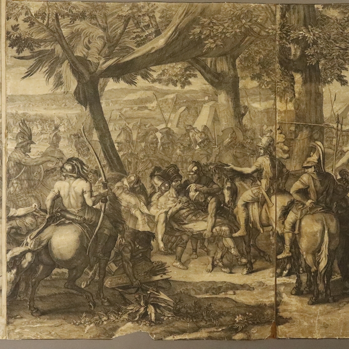 Audran, Gerard: (1640 Lyon - Paris 1703) - Leporello mit drei Schlachtenszenen nach Charles Le Brun - Image 7 of 14