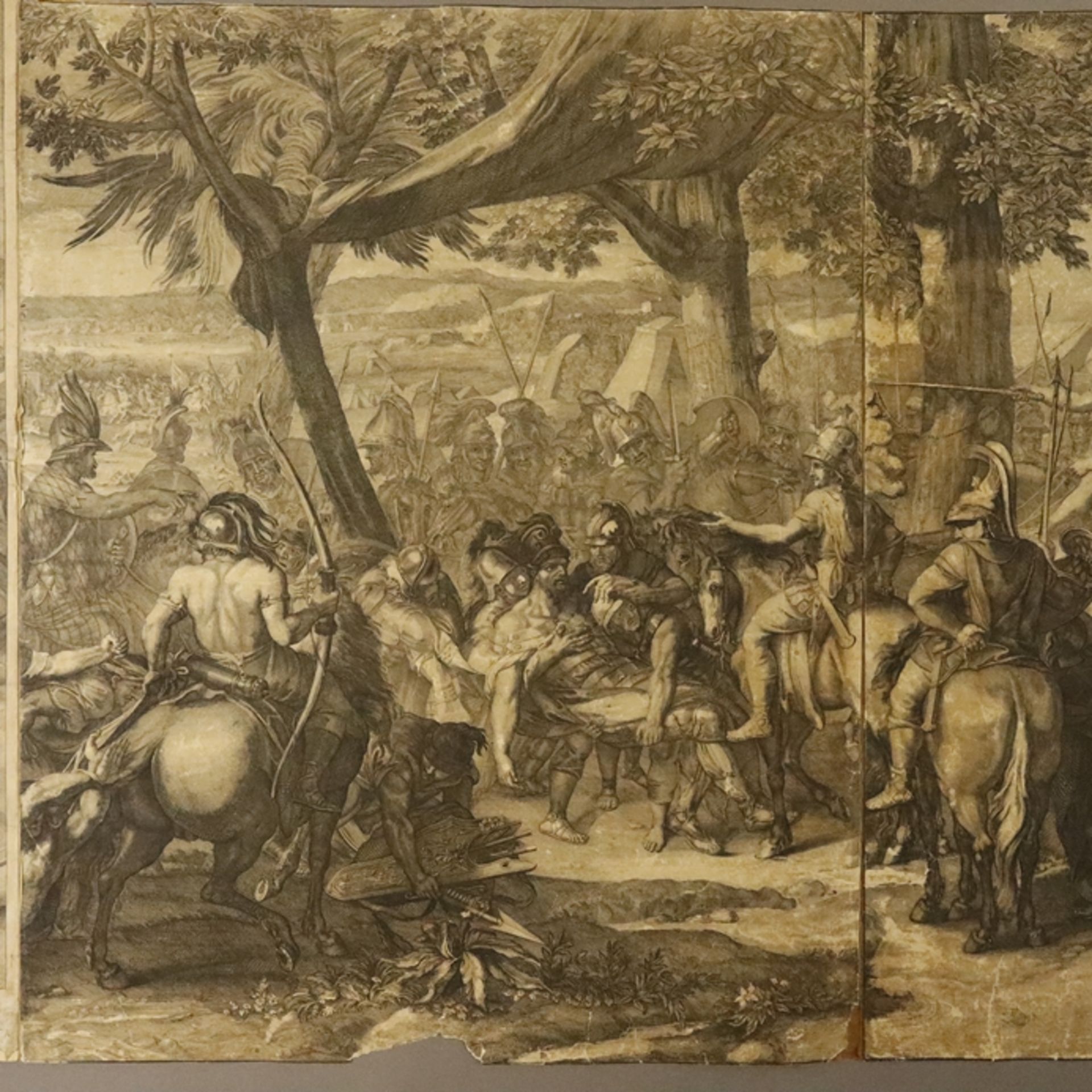 Audran, Gerard: (1640 Lyon - Paris 1703) - Leporello mit drei Schlachtenszenen nach Charles Le Brun - Bild 7 aus 14