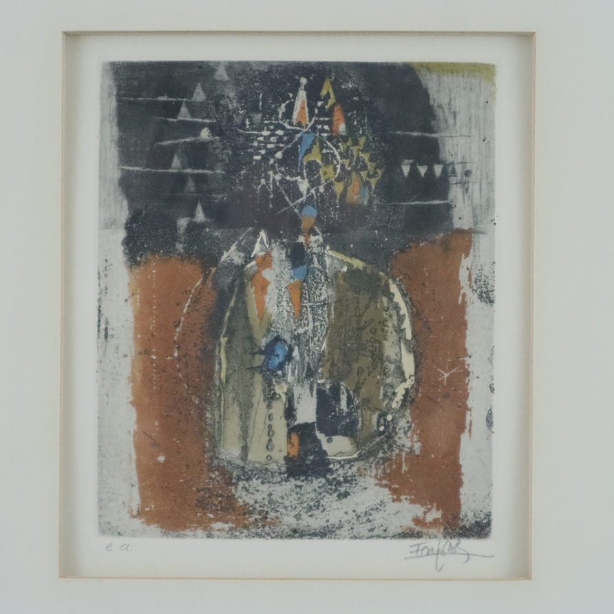 Friedländer, Johnny (1912 Pleß -1992 Paris) - Ein Paar abstrakte Kompositionen, jeweils eine Farbaq - Image 5 of 7