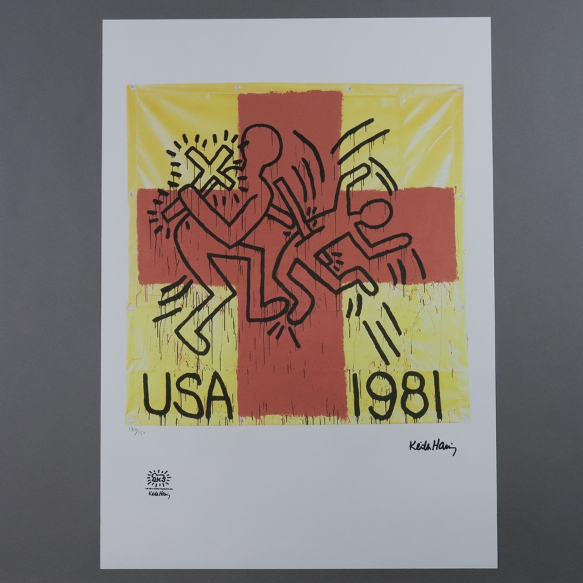 Haring, Keith (1958 Reading/Pennsylvania - 1990 New York City) - Ohne Titel (USA 1981), Farboffsetl - Bild 2 aus 6
