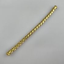 Vintage-Armband - Metall vergoldet, partiell satiniert, Band aus 22 s-förmigen beweglichen Gliedern