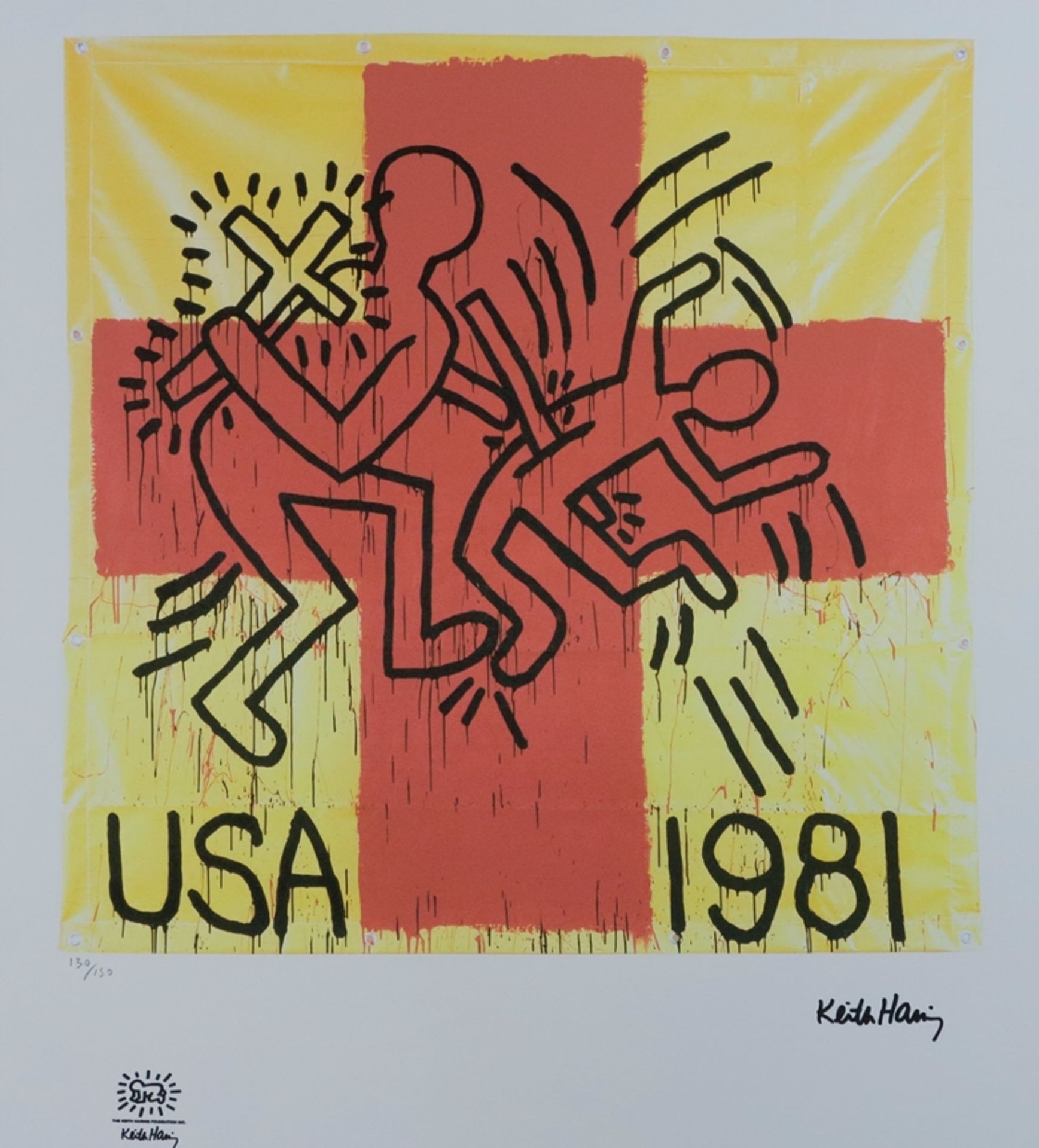 Haring, Keith (1958 Reading/Pennsylvania - 1990 New York City) - Ohne Titel (USA 1981), Farboffsetl