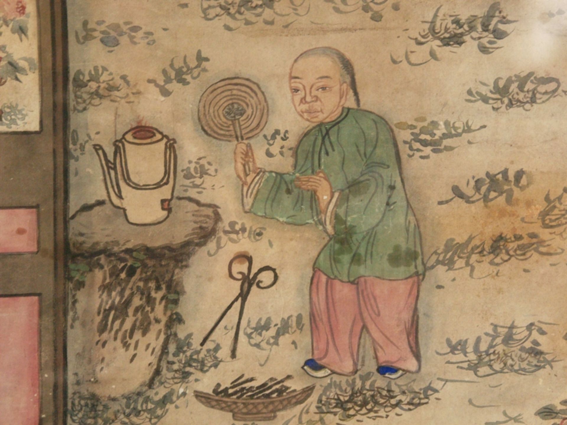 Ahnenbild - Vorfahren einer chinesischen Familie, jeweils zwei (am Tisch) sitzende Ahnenpaare mit i - Bild 9 aus 9