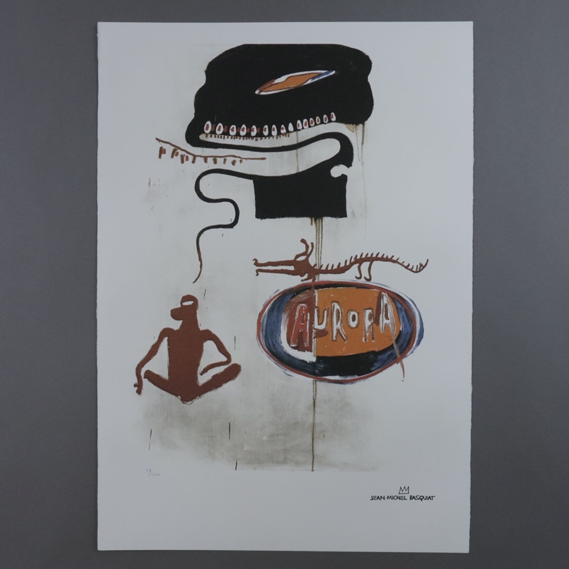 Basquiat, Jean-Michel (1960 New York City - 1988 ebenda, nach) - "Aurora", Farboffsetlithografie au - Bild 2 aus 7