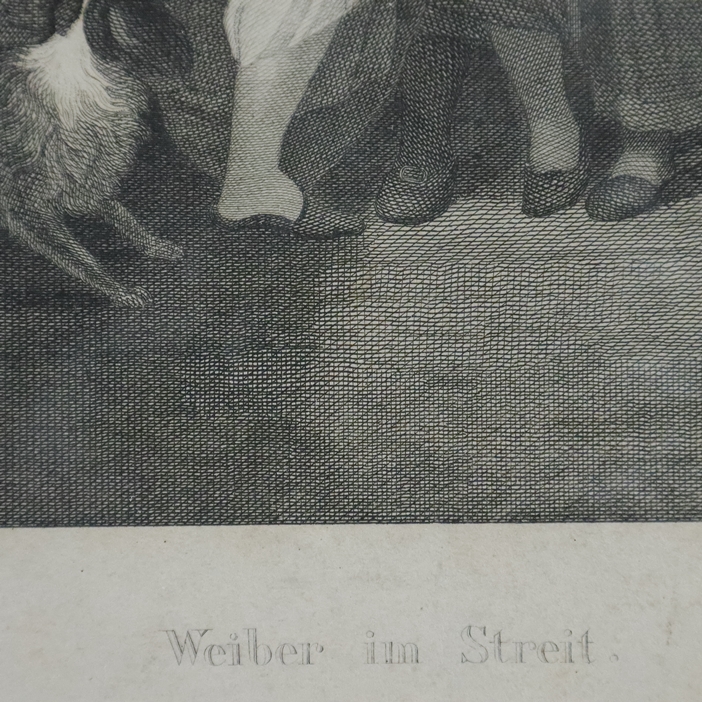 Zwei Stiche „Weiber im Streit“ & „Männer im Streit“ - 1x bezeichnet „A.Schätzig sc“, 19.Jh., teils - Image 5 of 9