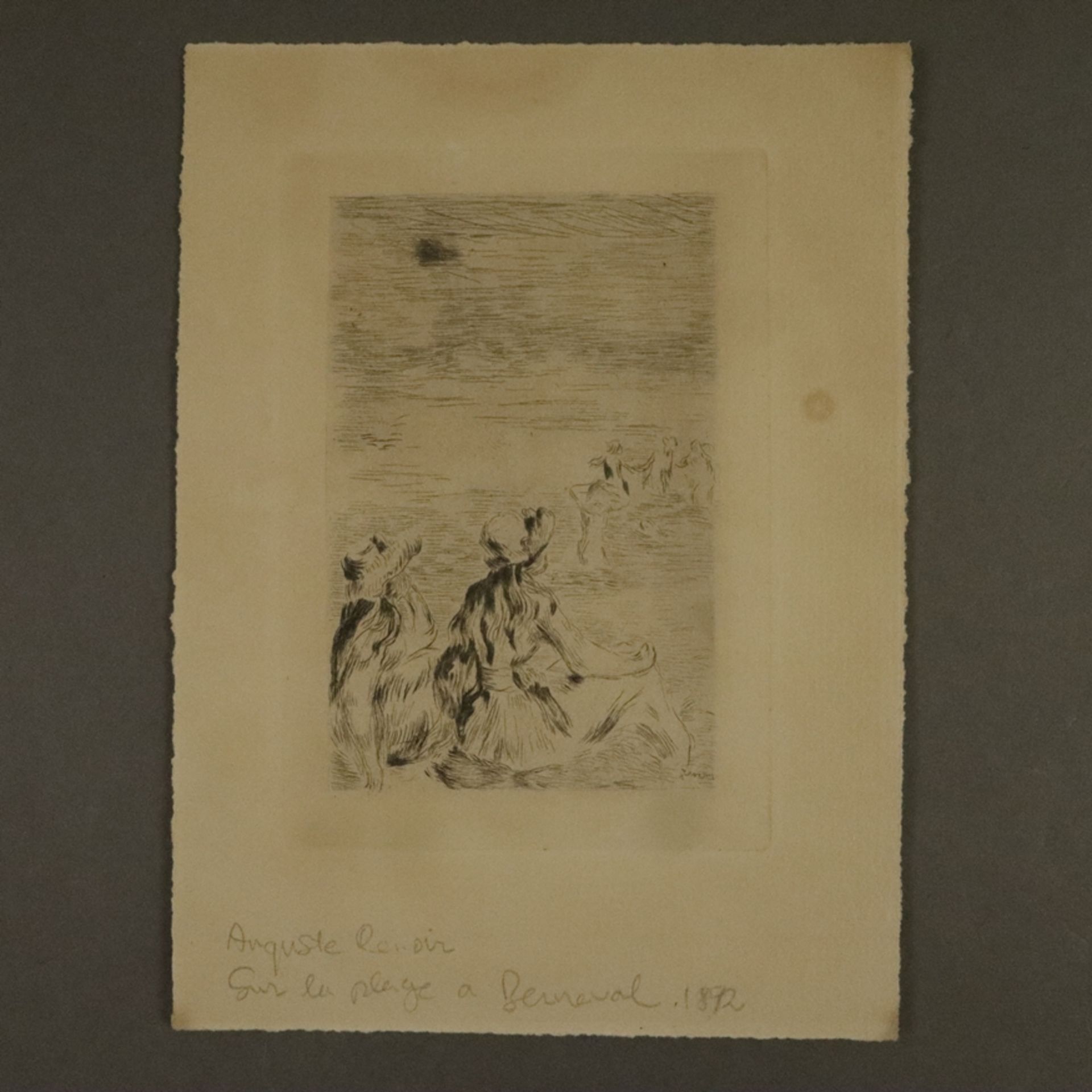 Renoir, Pierre-Auguste (1841 Limoges - 1919 Cagnes-sur-Mer) - " Sur la plage, à Berneval“, Radierun - Bild 2 aus 4