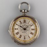 Taschenuhr - ca. 1880/90, 900/000 Silbergehäuse, punziert: "B&C" mit drei Sternen, 900, steigender