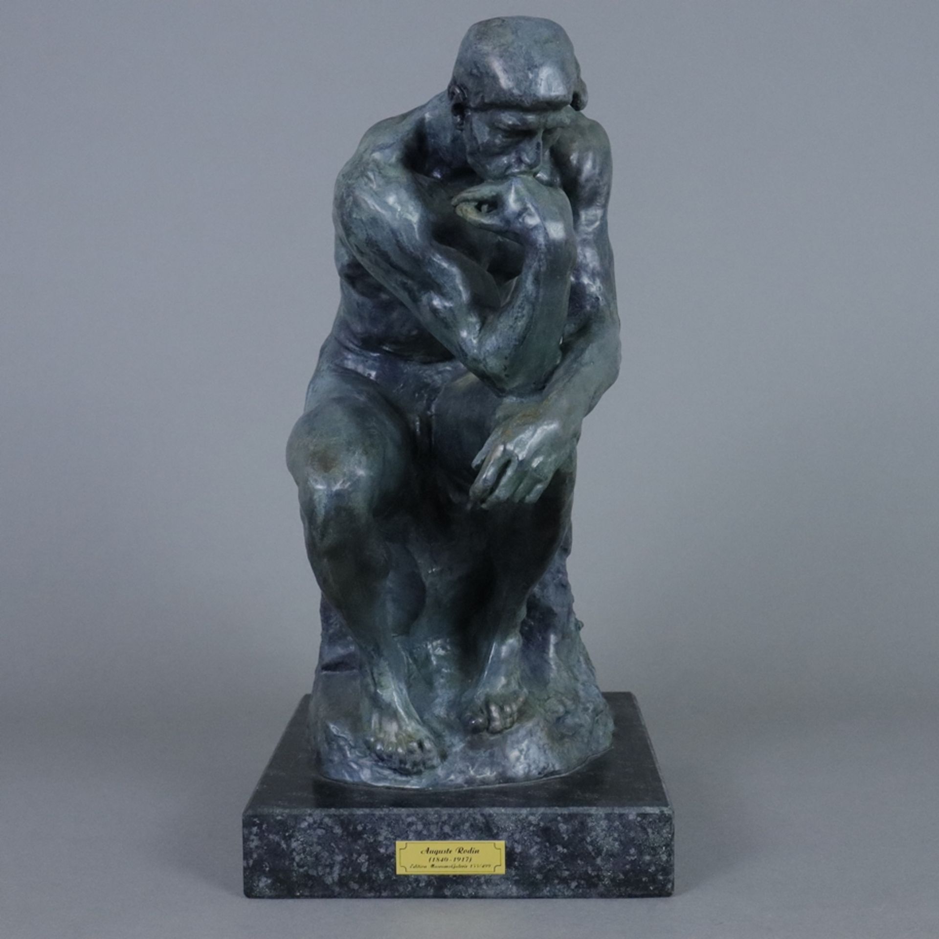 Rodin, Auguste (1840 Paris - Meudon 1917, nach) - "Le Penseur"/ "Der Denker", Museumsreplik, Kunstg
