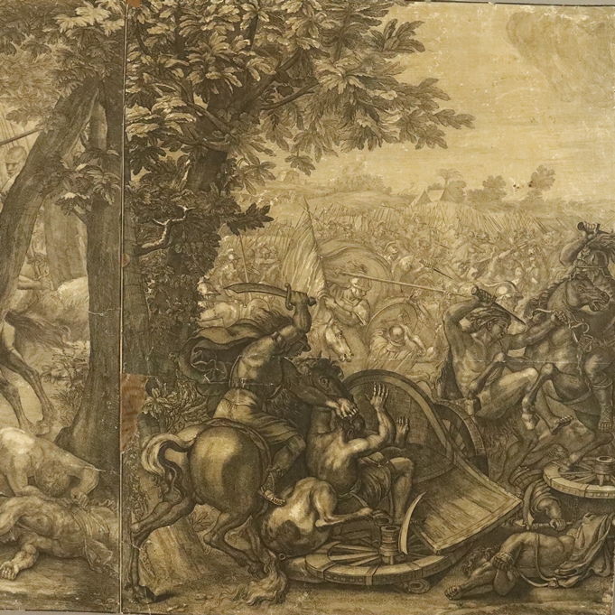 Audran, Gerard: (1640 Lyon - Paris 1703) - Leporello mit drei Schlachtenszenen nach Charles Le Brun - Image 12 of 14