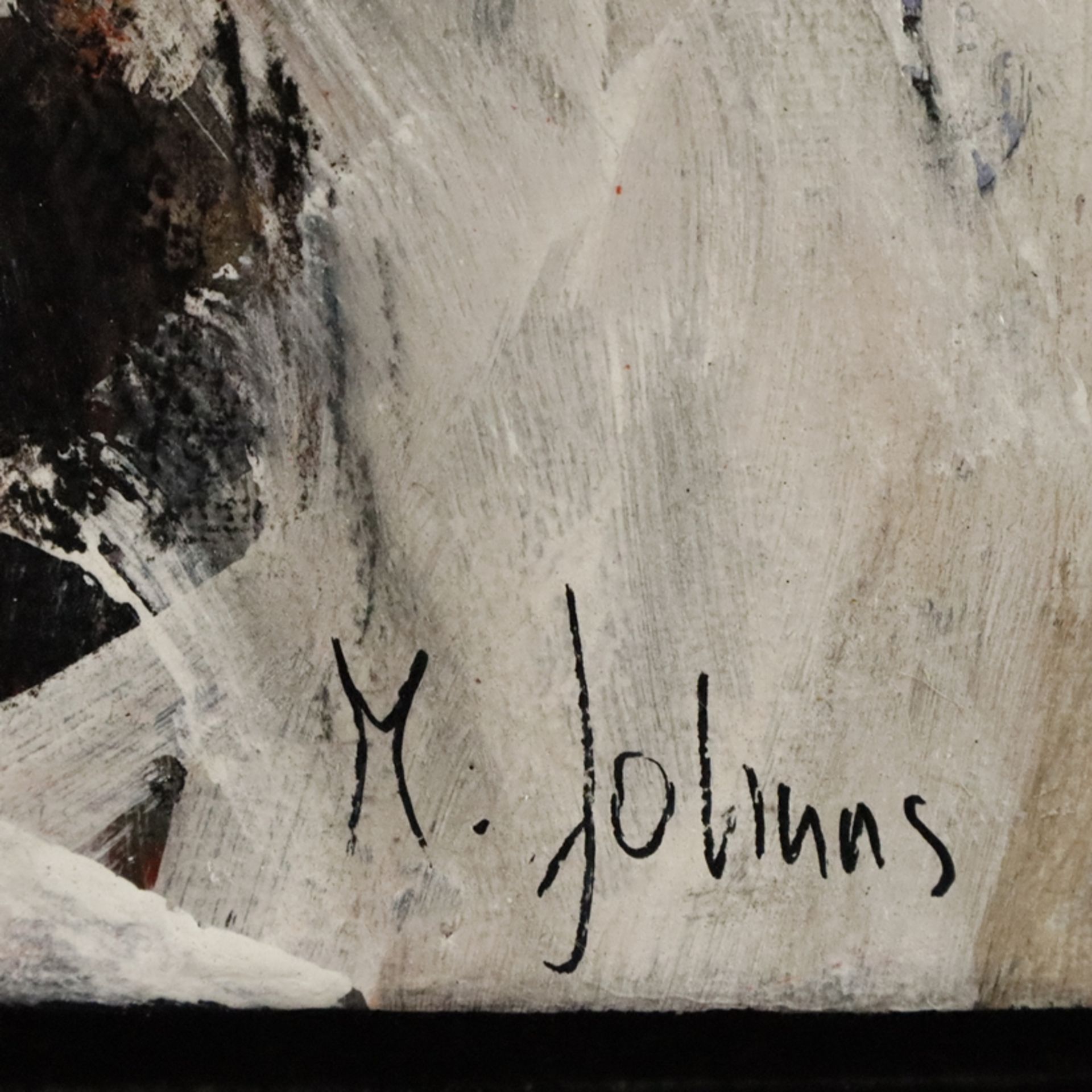 Johnns, M. - "Abstrakte Blüten II", Acryl auf Leinwand, unten rechts handsigniert "M. Johnns", ca. - Image 4 of 5