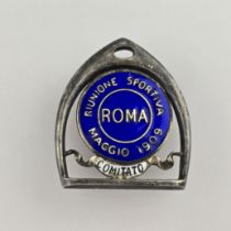 Italienisches Sportabzeichen - Rom 1909, Metall/Email, Schriftzug "Riunione Sportiva ROMA Maggio 19