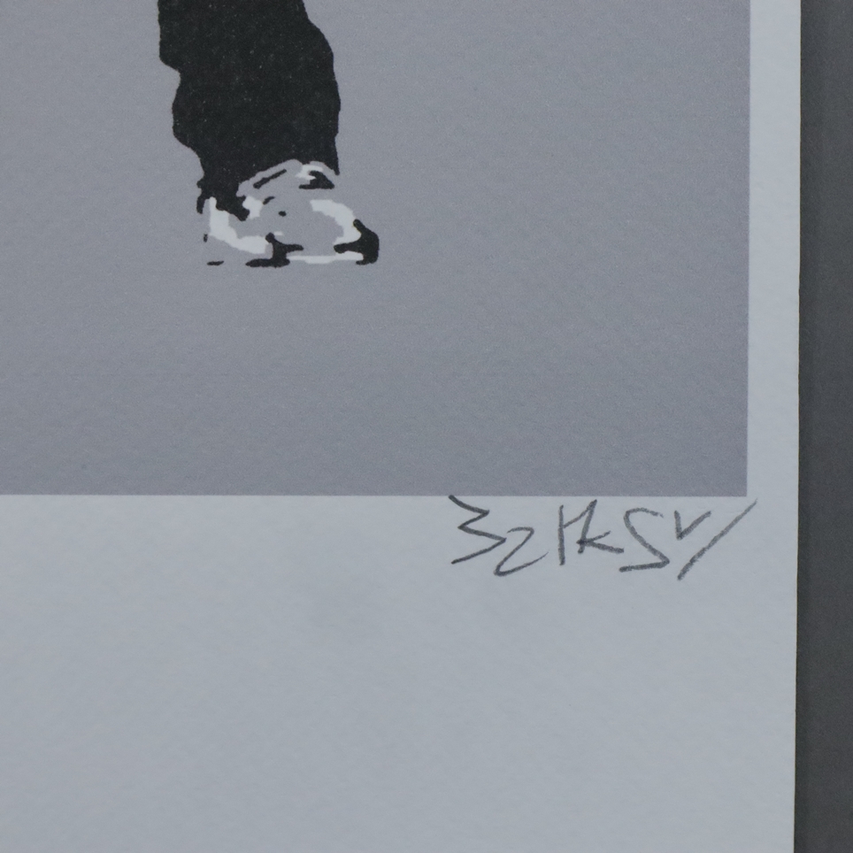 Banksy - "Haring dog", Farblithografie auf Bütten mit Blindstempel, unten rechts mit Signatur "Bank - Image 4 of 4