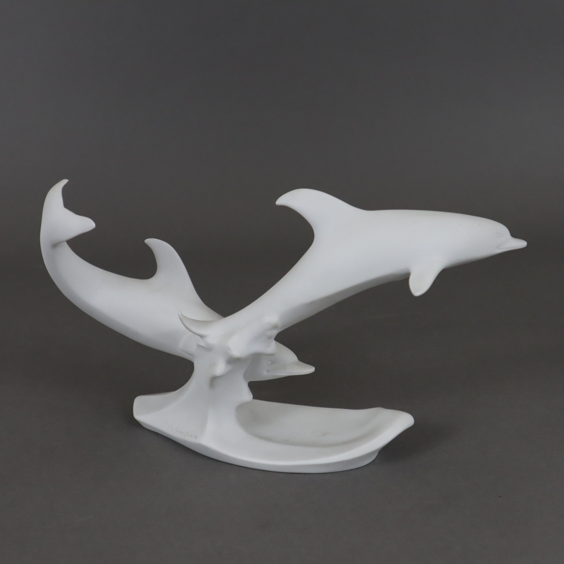 Tierfigur "Delphinpaar" - Biskuitporzellan, Alboth&Kaiser, Entwurf: Gerhard Bochmann, Modellnr. 401 - Image 2 of 8