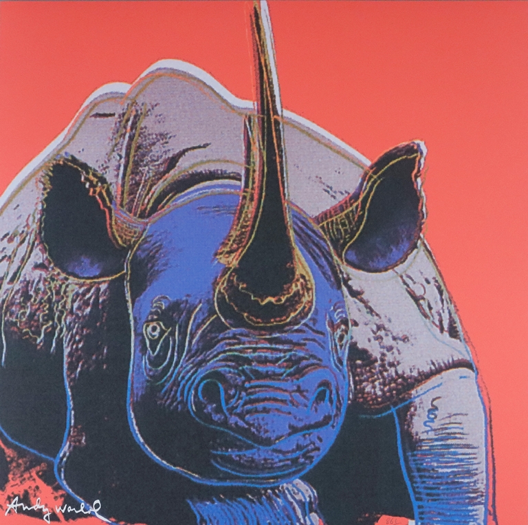 Warhol, Andy (1928 Pittsburgh - 1987 New York, nach) - " Black Rhinoceros / Schwarzes Nashorn", Gra