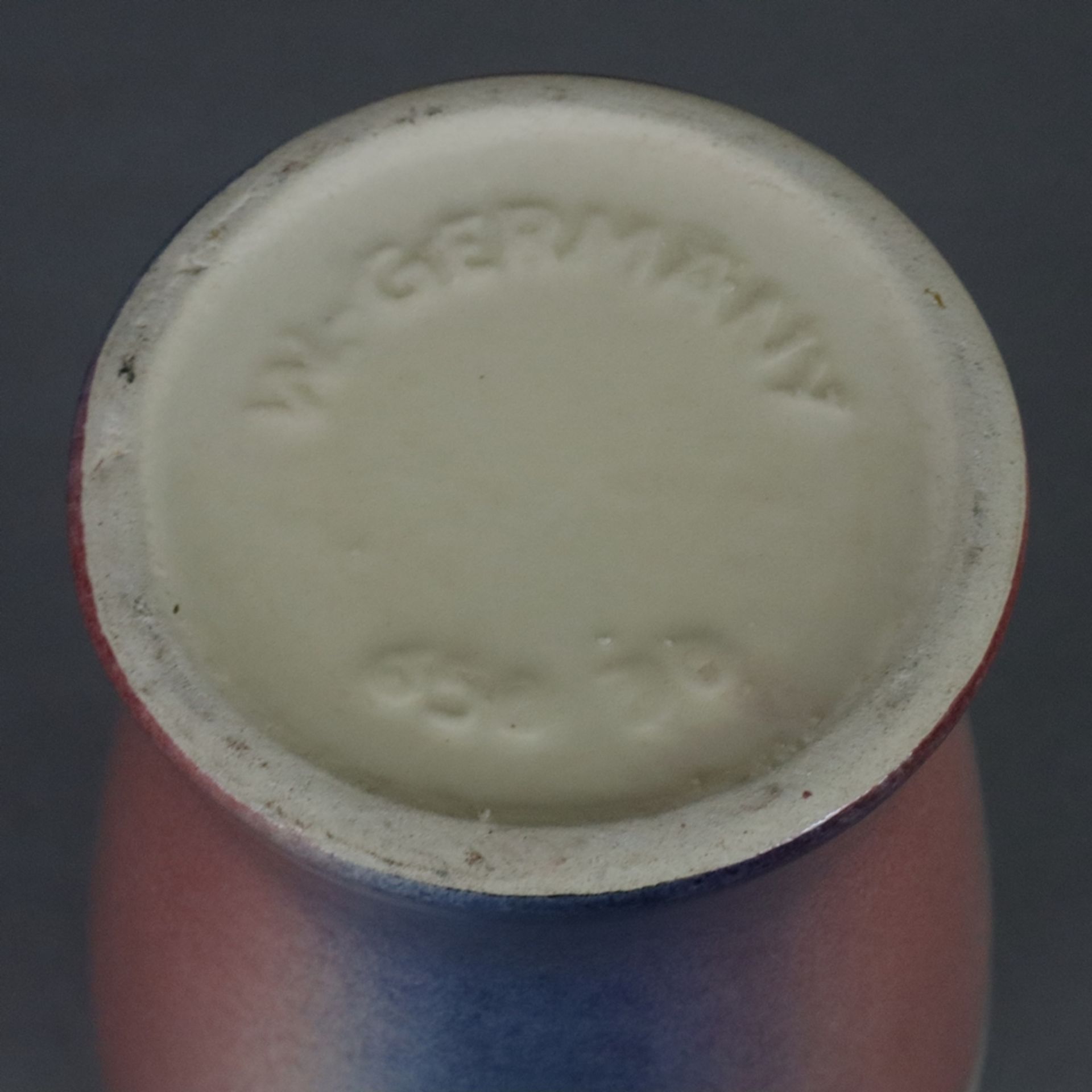 Mid Century Vase - Bay Keramik, Deutschland um 1960, Balusterform, sandfarbener Scherben, farbig gl - Bild 8 aus 8