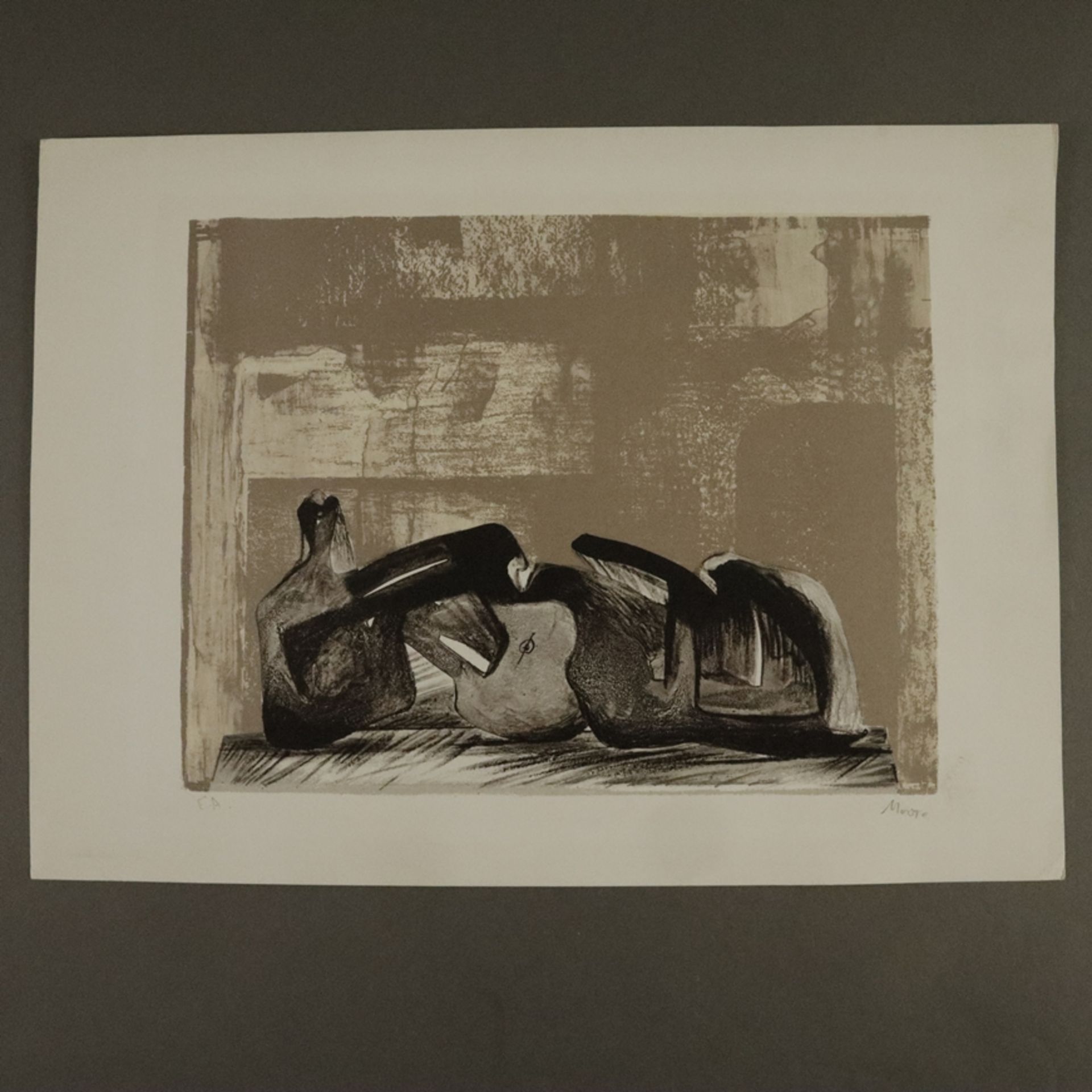 Moore, Henry (1898 Castleford - 1986 Much Hadam) - „Liegende Figuren“, abstrakte Figurenkomposition - Bild 2 aus 6