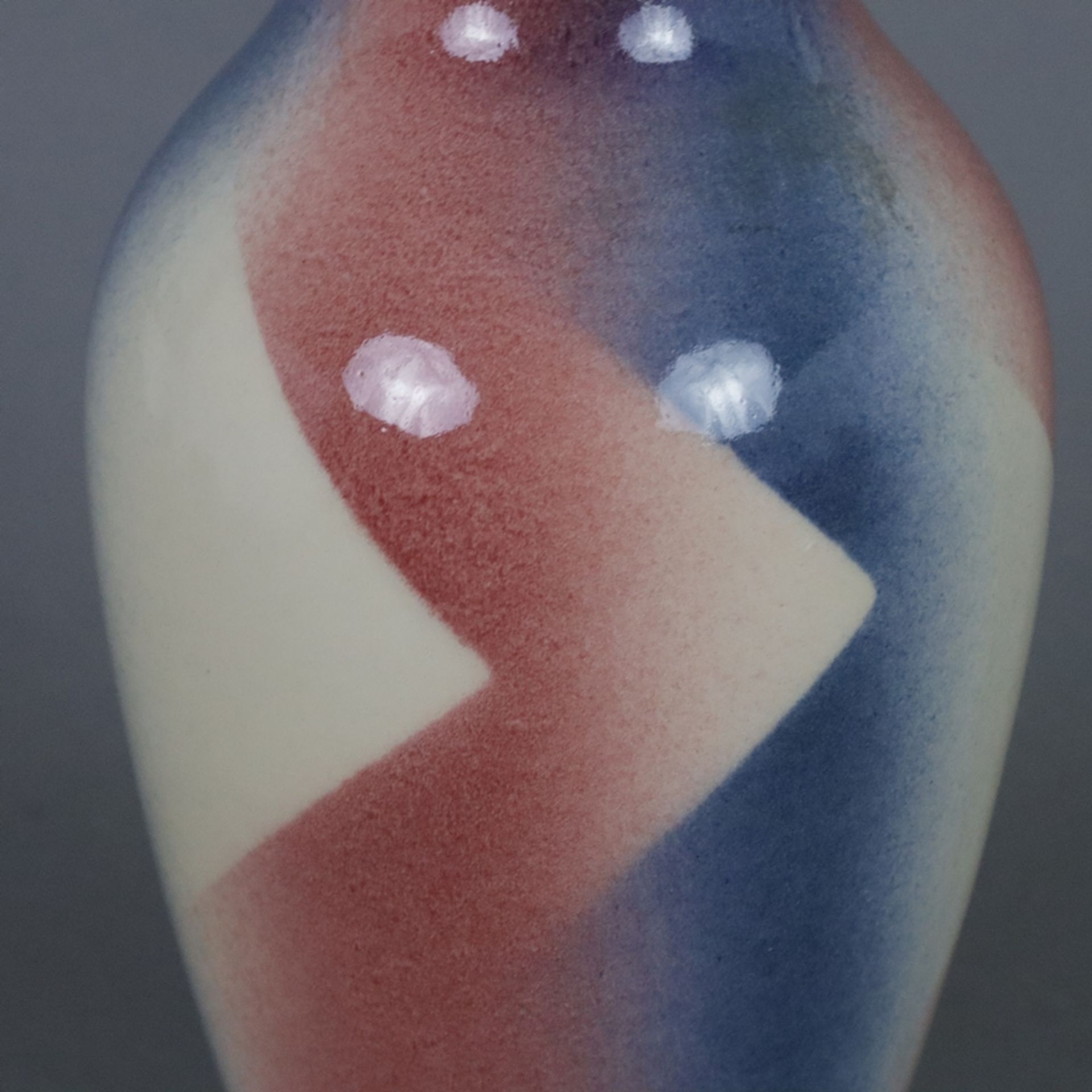 Mid Century Vase - Bay Keramik, Deutschland um 1960, Balusterform, sandfarbener Scherben, farbig gl - Bild 4 aus 8