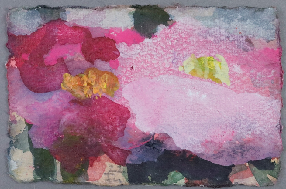 Fußmann, Klaus (*1938 Velbert) - "Rosen, rot, rosa", 2022, Aquarell/Gouache, unten handsigniert, Bl