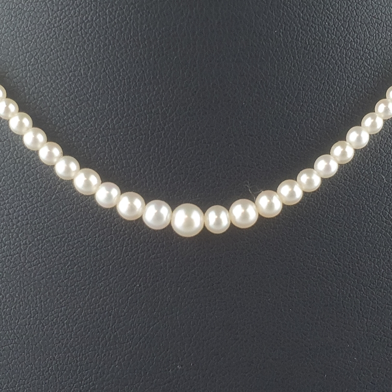 Antike Orientperlenkette - um 1880, feine Halskette aus 202 Perlen, im Verlauf angeordnet (Dm. bis - Image 2 of 8