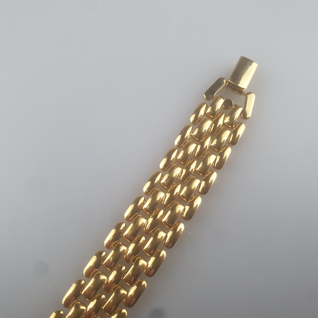 Vintage-Armband - NAPIER / USA, goldfarbenes Metall, glanzpoliert, Flechtband von 16mm-Breite, am V - Image 4 of 5