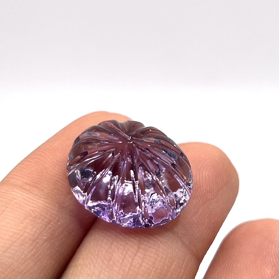 18.95ct Natural Carved Amethyst. Oval Cut.  GFCO Certified - Image 4 of 5