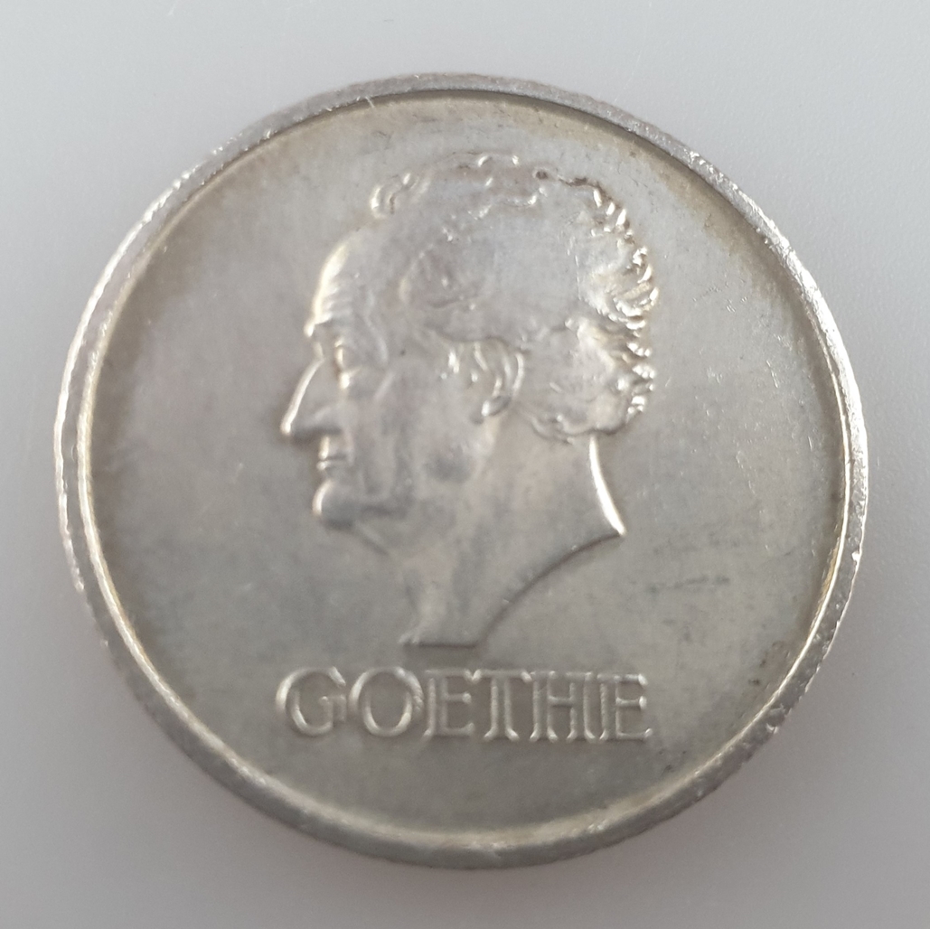 Silbermünze 3 Reichsmark 1932 - Weimarer Republik, "J.W. v. Goethe", zum 100. Todestag Goethes, 500