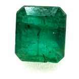 Loser Smaragd - 2,26 ct., Herkunft: Sambia, Treppenschliff, grün, transparent, Maße: 8,3 x 7,5 x 4,