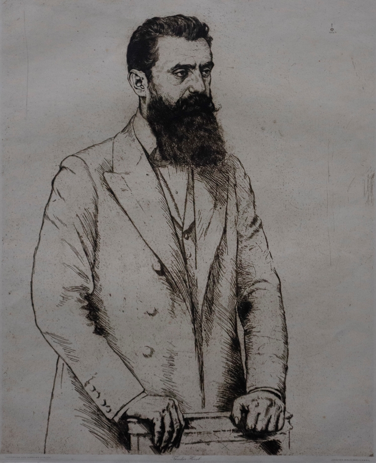 Struck, Hermann (1871 Berlin - Haifa 1944) - Portrait Theodor Herzl, Hrsg: Jüdischer Verlag Berlin,