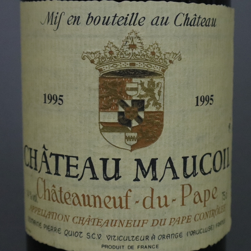 Weinkonvolut - 2 Flaschen 1995 Château Maucoil Châteauneuf-du-Pape Rhône, France, 750 ml, Füllstand - Image 5 of 10