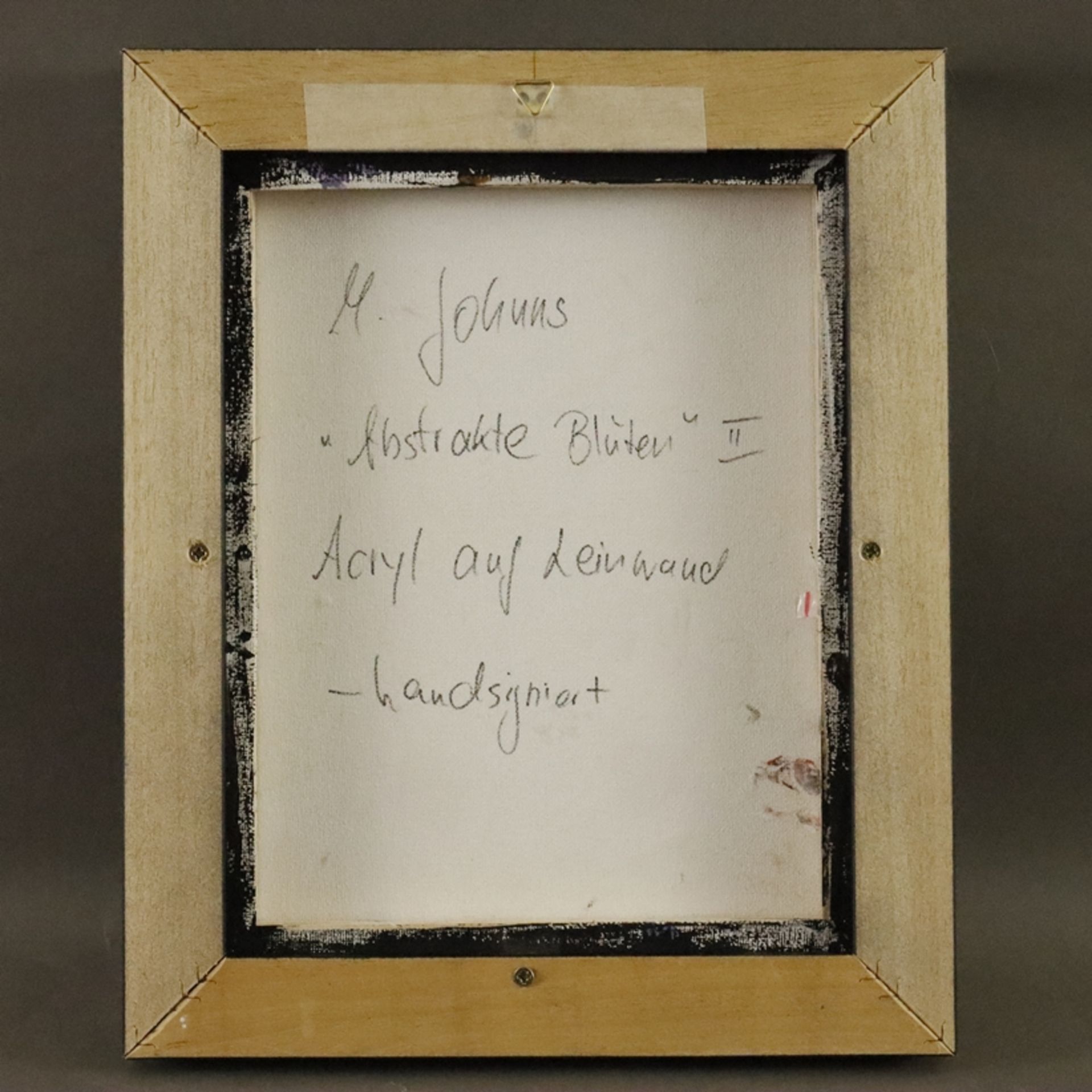 Johnns, M. - "Abstrakte Blüten II", Acryl auf Leinwand, unten rechts handsigniert "M. Johnns", ca. - Image 5 of 5