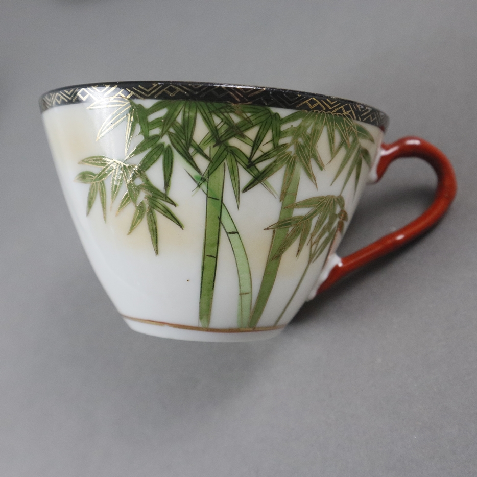 Drei Gedecke - Porzellan, Japan, Shōwa-Zeit (ca. 1945-52), 9-tlg: Gedecke, bestehend aus 1 Tasse (H - Image 3 of 4