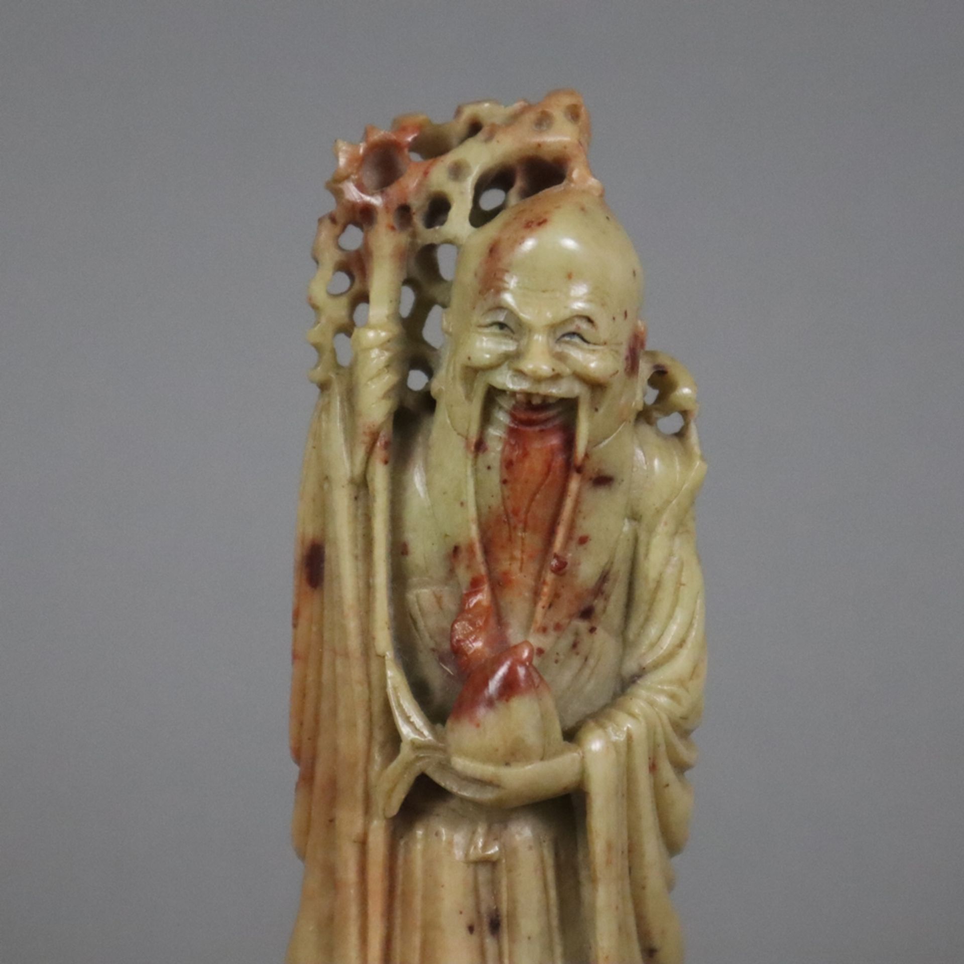 Steinfigurine des Unsterblichen Shoulao - China, ausgehende Qing-Dynastie, der "Gott des langen Leb - Image 2 of 7