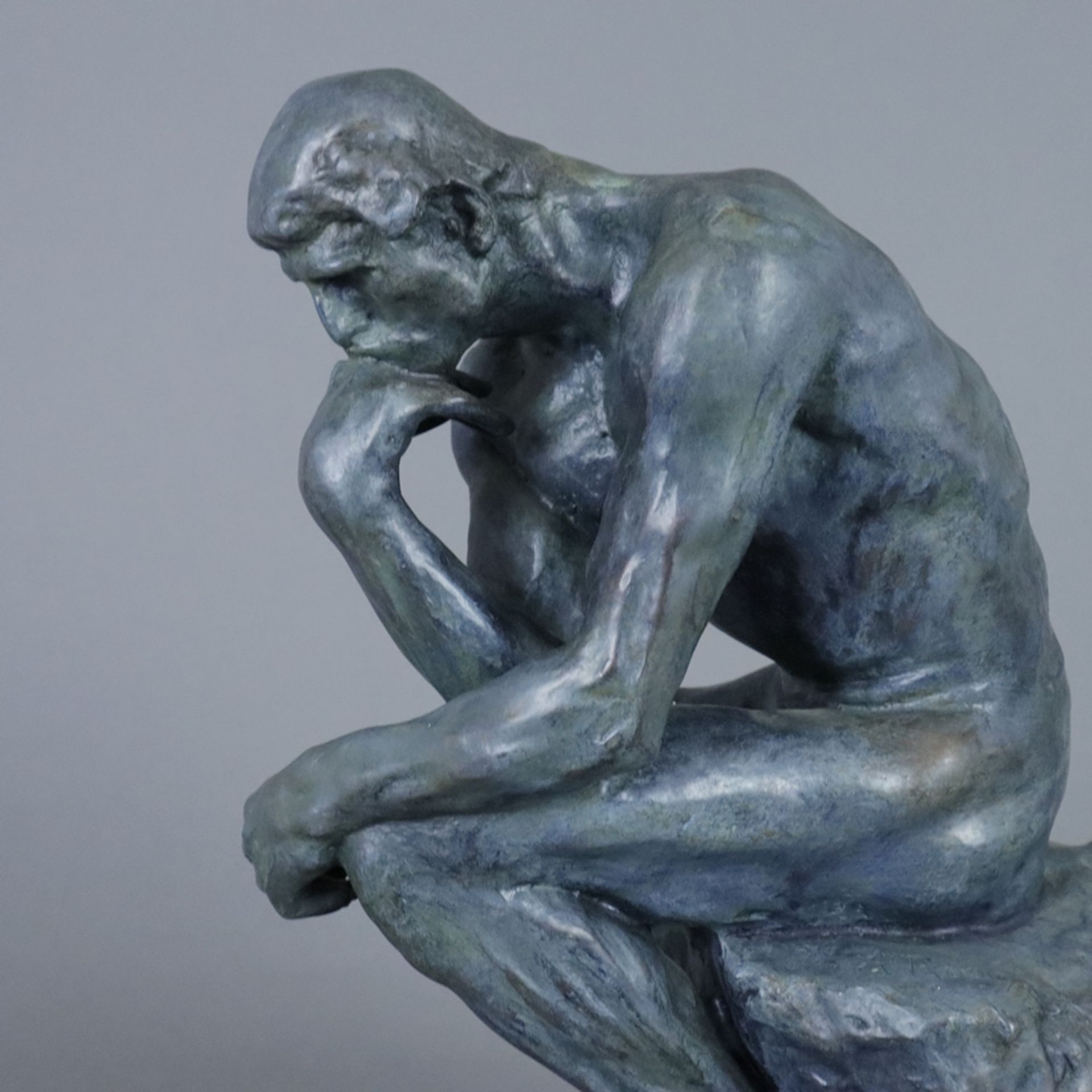 Rodin, Auguste (1840 Paris - Meudon 1917, nach) - "Le Penseur"/ "Der Denker", Museumsreplik, Kunstg - Bild 5 aus 9